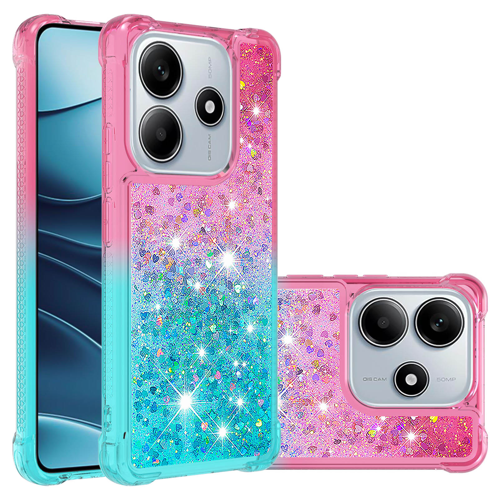 Foxdock - Funda Para Xiaomi Redmi Note 14 5G Con Diseño Gradiente Y Brillo Líquido Antigolpes Tpu