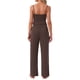 thumbnail image 3 of INSPIRE CHIC Conjunto de Pijama de Punto de Jersey para Mujer Camiseta Ajustable y Pantalones de Pierna Ancha con Bolsillos XS Marrón, 3 of 6