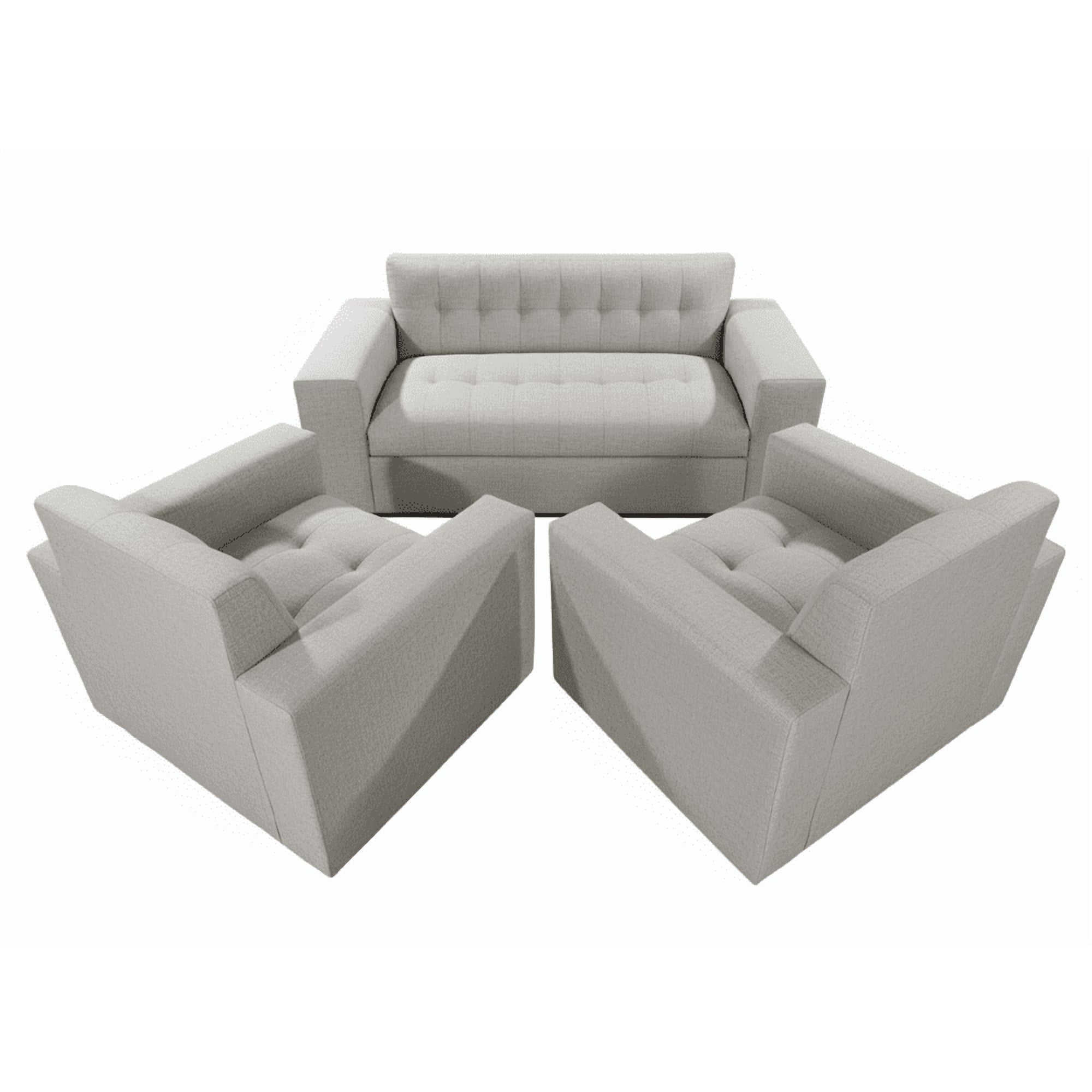 Muebles New - Juego De Living Dos Gris Lino