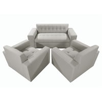 Muebles New - Juego De Living Dos Gris Lino
