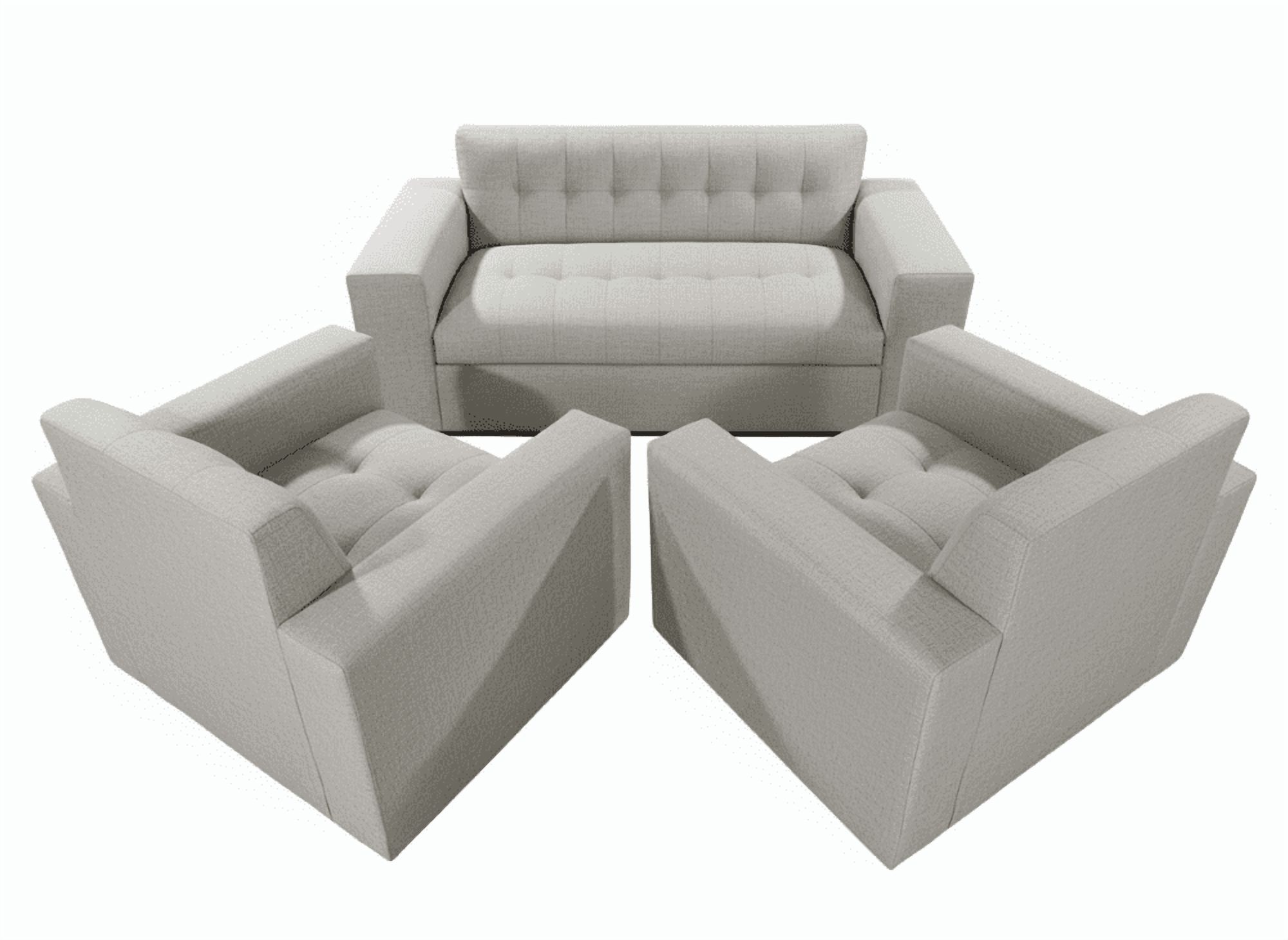 Muebles New - Juego De Living Dos Gris Lino