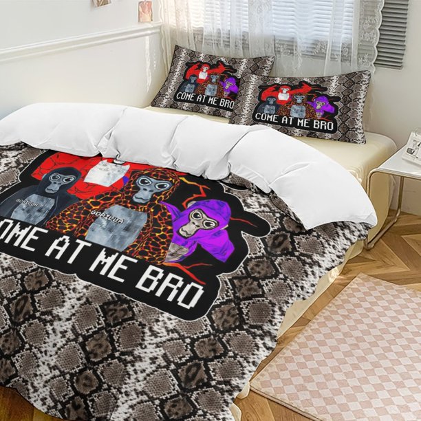 Snake Print Come At Me Bro Gorilla Tag Comforter Set Soft 3 Pcs Twin Bedding Sets Thicken for All Season