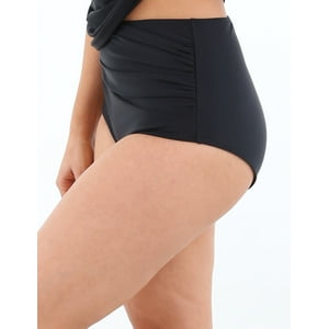 Samia - Bikini Calzón Pin Up Drapeado Negro L