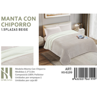 Mundo Shopping - Manta Frazada Con Chiporro Liso Plaza Y Media Beige