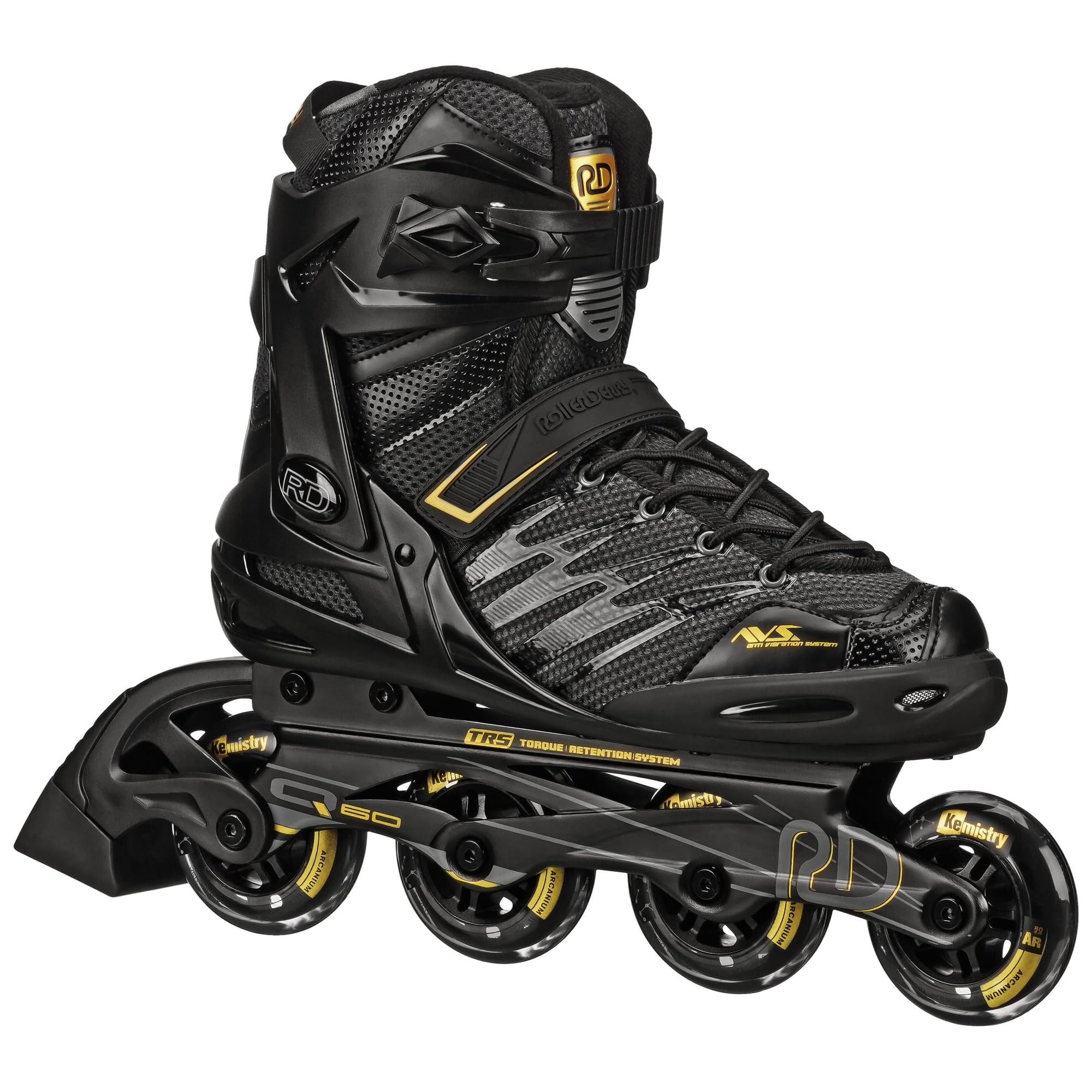 Patines En Línea Para Hombre Roller Derby Aerio Q-60 Negro Dorado Talla 12 Us