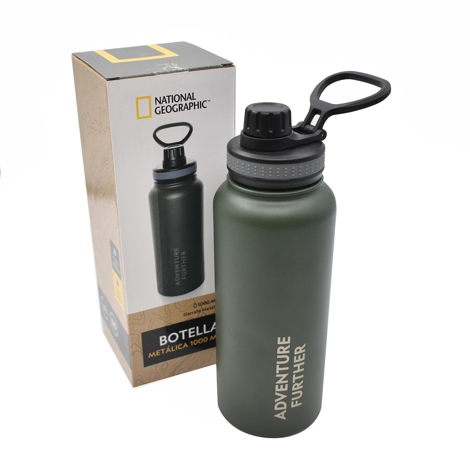 National Geographic - Botella Metálica Térmica Insulada 1lt Verde Natgeo Verde Oscuro