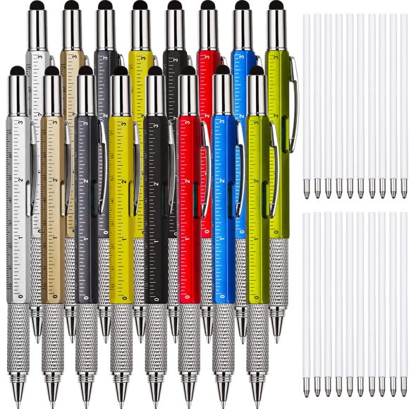 Bolígrafo multitool Tech Zhanmai, 6 en 1, con regla e indicador de nivel