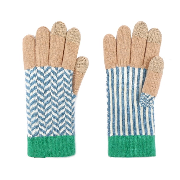 Guantes de invierno para pantalla táctil para hombre y mujer, guantes cálidos de punto para mensajes de texto