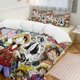 thumbnail image 1 of Funda nórdica de cama Monkey D Luffy, divertida ropa de cama de dibujos animados de anime, ligera, de 3 piezas, edredón, fundas, 1 of 3