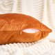 thumbnail image 3 of REGALWOVEN Paquete de 2 fundas de cojín decorativas de terciopelo sólido con textura de escamas modernas para sofá, dormitorio, coche, naranja 18" x 18", 3 of 6