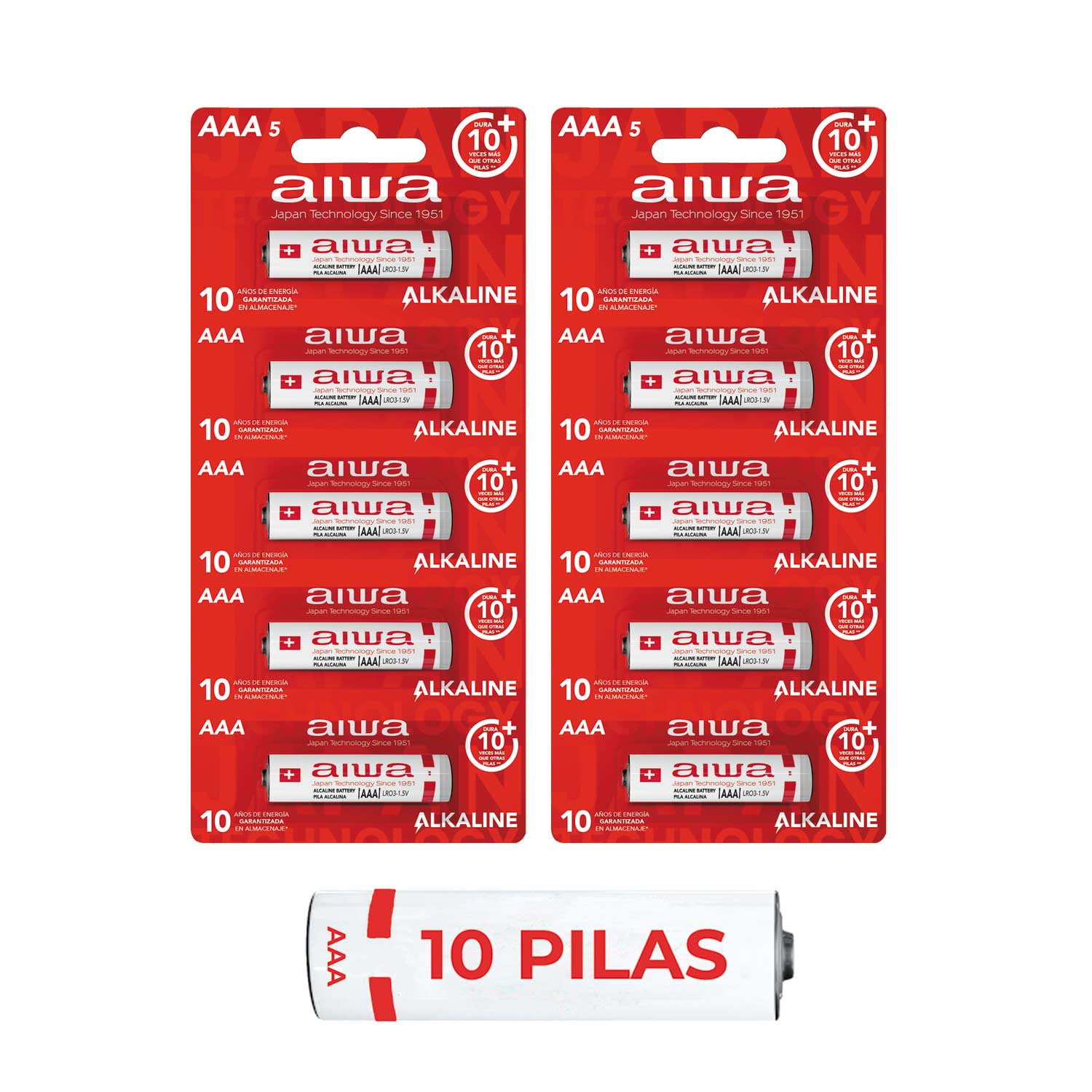 Aiwa - Pila Alcalina Aaa Pack X10 Unidades Lr6p5