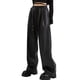 thumbnail image 4 of Pantalón de Eco Cuero Pierna Ancha Mujer Pantalón de Cordón Elástico Talla XL/XXL Negro, 4 of 5