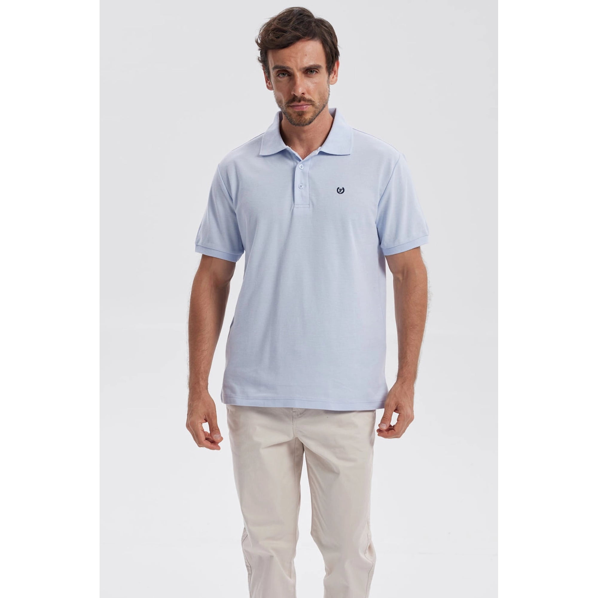 Fashionspark - Polera Hombre Piqué Básica Lisa Celeste - Lv