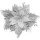 thumbnail image 3 of Pack 12 Flores Navideña Adorno Plateado Diámetro 14cm Para Decoración De Navidad/fiesta/festival/corona/guirnalda, 3 of 3