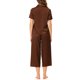 thumbnail image 3 of INSPIRE CHIC Conjunto de Pijama de Satén para Mujer Regreso a Clases Manga Corta Camisa Abotonada y Pantalones Capri con Cintura Elástica Ropa de Dormir Sedosa L Marrón, 3 of 6