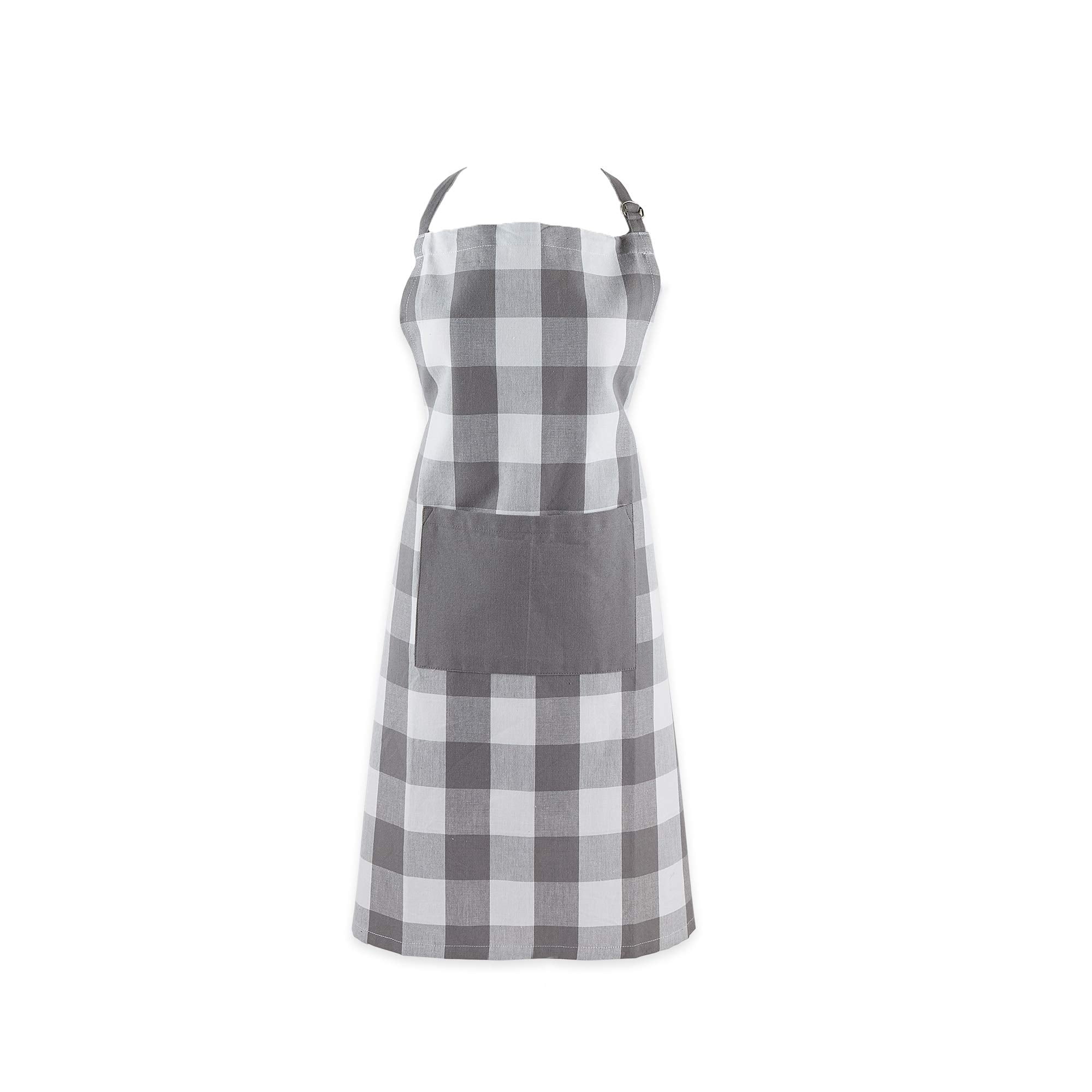 Delantal Dii Buffalo Check Classic Farmhouse Chef Gris Y Blanco