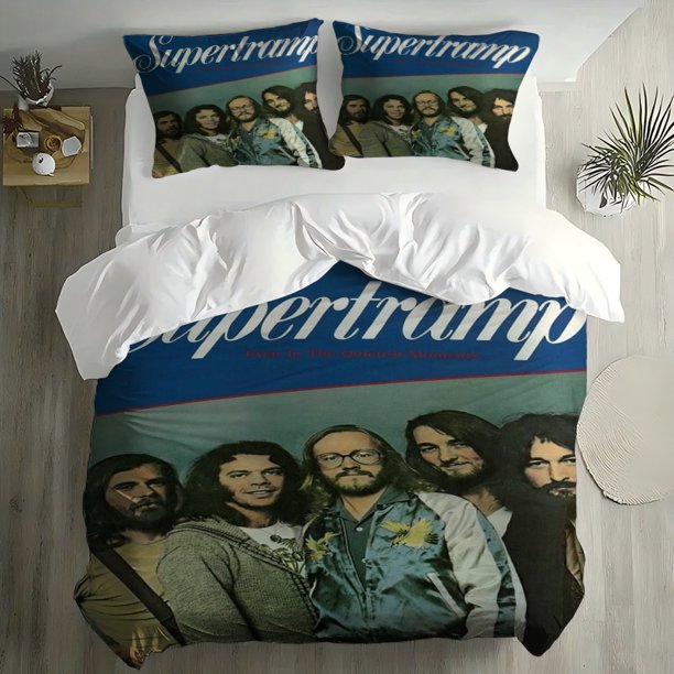 3pcs Supertramp Davies 77 Album Cover Print Bedding Set Duvet Cover + Double Pillowcases
