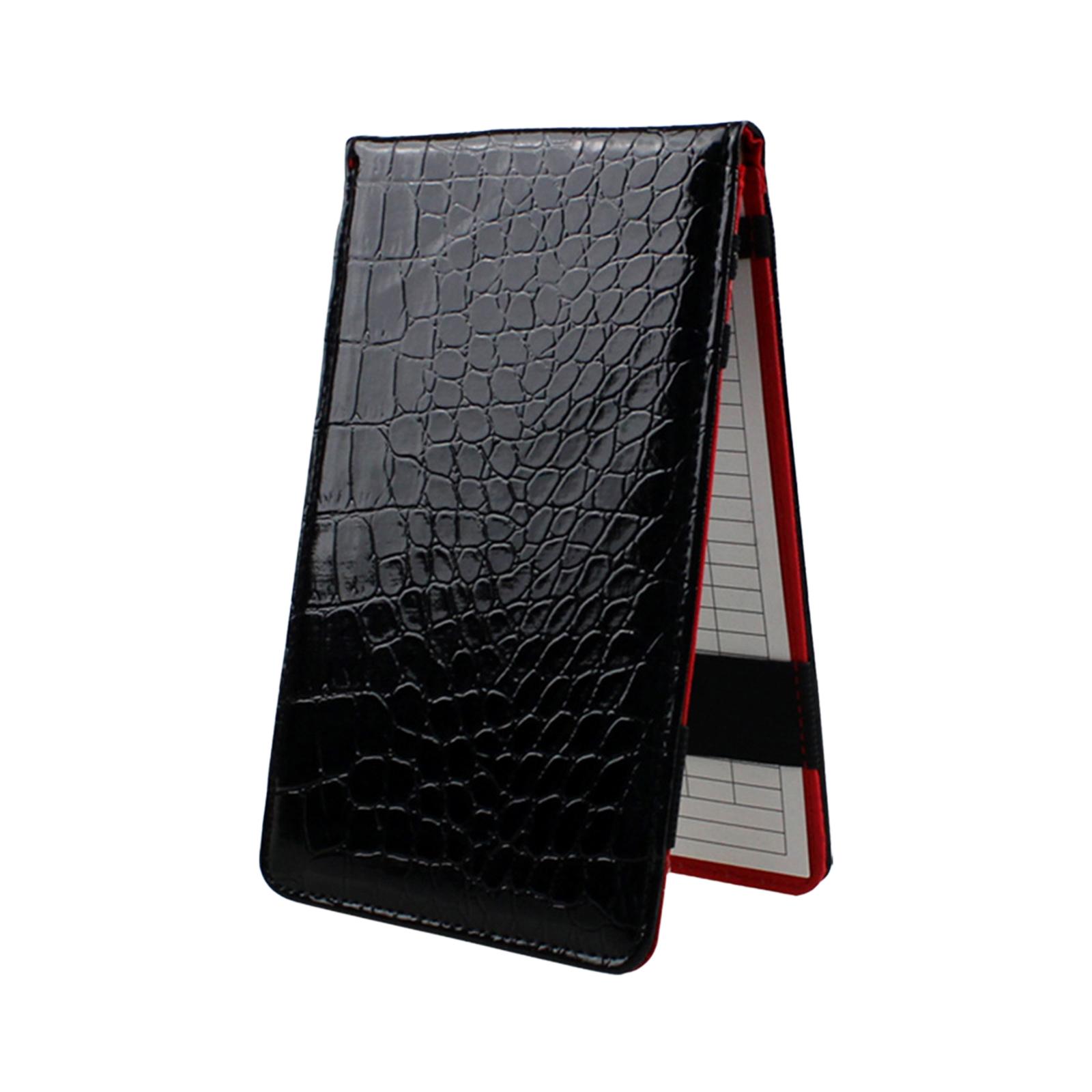 Magideal - Soporte De Tarjeta De Puntuación De Golf De Cuero Pu, Resistente Al Desgaste, Versátil, Portátil De 7X4,3 Pulgadas Para Hombres Y Mujeres, Golfista Negro