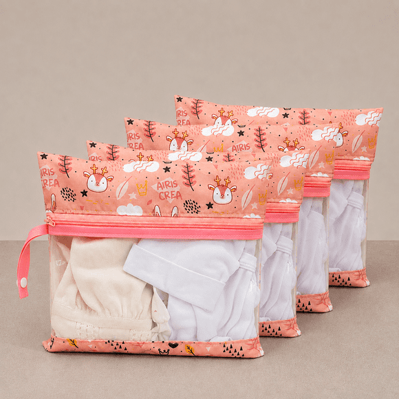 Set 4 Bolsa de Pañales, Estuches maternales para ropita de bebe X4 Organizadores bolso maternal recién nacido