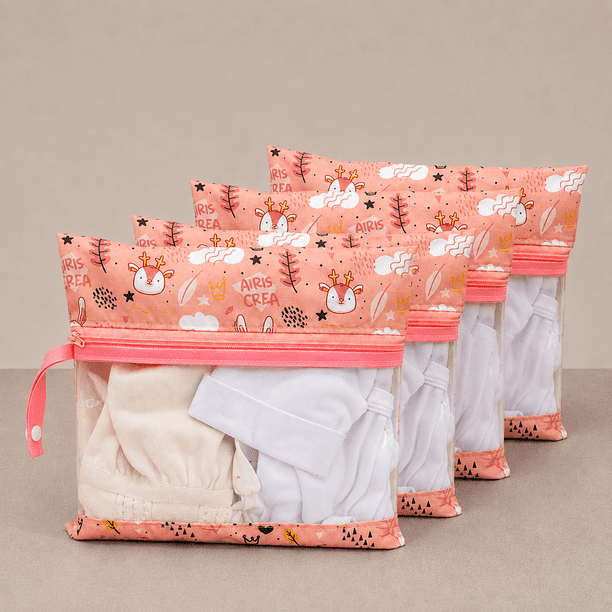 Set 4 Bolsa de Pañales, Estuches maternales para ropita de bebe X4 Organizadores bolso maternal recién nacido