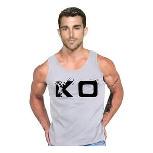 Persodesign - Polera Knock Out Ko Boxeo Pesas Crossfit Tank Gym Swag Talla L Gris Hombre