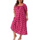 thumbnail image 1 of Agnes Orinda Camisones de Talla Grande para Mujer con Volantes Cómodos Camisón 4X Rosa Fucsia, 1 of 8