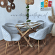 thumbnail image 1 of Comedor Oslo Nordem Velvet - 4 Sillas - Gris - Madera, 1 of 2