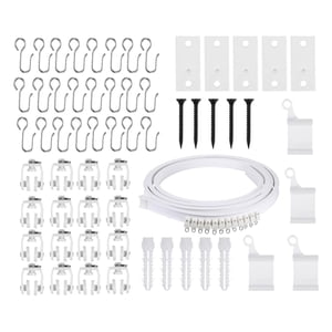 Bothyi - Juego De Rieles De Cortina Curvos, Ganchos De Rodillos Para Balcón, Dormitorio, Cortinas De Rv, 300Cm