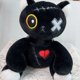 thumbnail image 1 of Muñeco de peluche de gato de punto gótico, juguete de peluche de gatito de retazos de estilo oscuro, figura de peluche de gato emo suave for decoración de habitación y regalos navideños, 1 of 2