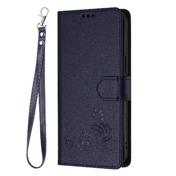 Funda tipo cartera FOXDOCK para Xiaomi POCO C65 con soporte, ranuras, RFID, diseño de gato
