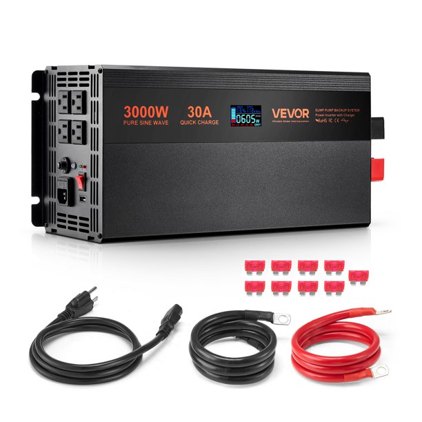 Sistema de respaldo de batería para bomba de sumidero VEVOR 3000W con pantalla LCD