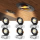 thumbnail image 1 of Amico Paquete de 6 luces LED gimbal ajustables negras de 10 cm, 5 CCT, 1 of 6