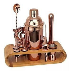 Partyglobos - Juego De Coctelera Cobre Inoxidable Profesional Bar 12 Pcs