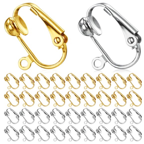 Convertidores de Aretes con Clip Bememo 36 unidades Dorado y Plateado