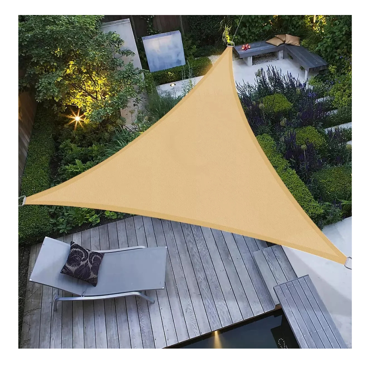 Genérico - Toldo Vela Lona Beige Resistente 3.5X3.5X3.5
