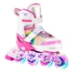 thumbnail image 1 of Patines En Linea Roller Niñas Ajustable Arcoiris Ruedas Led, 1 of 9