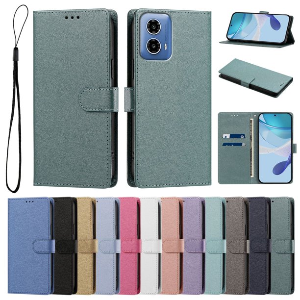 Cartera Protectora para Motorola Moto G34 con Soporte, Verde Oscuro