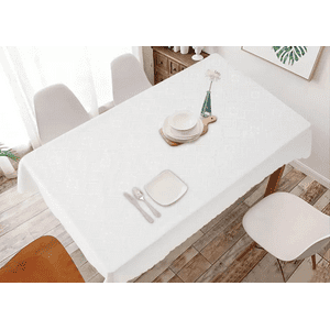 Genérico - Mantel Rectangular Blanco Con Diseños 140X220