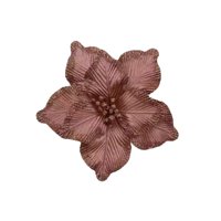 Genérico - Set 6 Flores Navideñas 40Cm Brillo Artificial Adorno Navidad Rosa