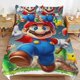 thumbnail image 1 of Super Mario 3-Piece Comforter Set for Bedroom Super Mario Bedding Set for Kids Adults Soft Microfiber Duvet Cover Set with Zipper Closure, 1 of 5