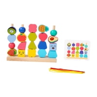 Bothyi - Juguete De Secuenciación De Cuentas De Madera Para Niños De 1, 2, 3, 4, 5 Y 6 Años, Con Forma De Fruta