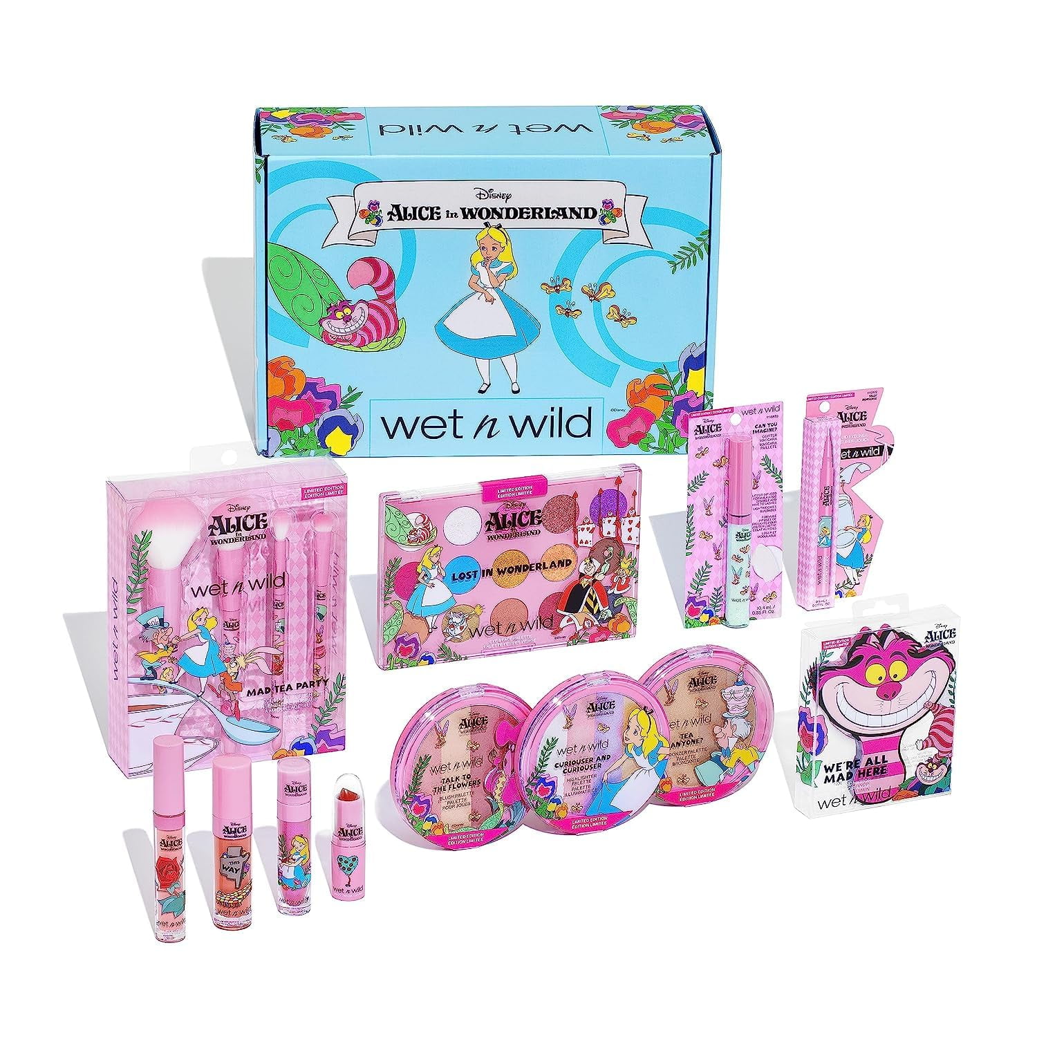 Set De Maquillaje Wet N Wild Alicia En El País De Las Maravillas Con Pinceles Y Brillos De Labios