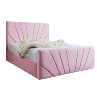 Mueblart - Base De Cama Doble Respaldo Super King Lino Palo Rosa