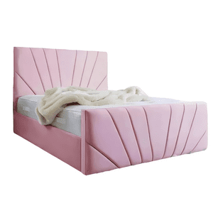 Mueblart - Base De Cama Doble Respaldo 1 Plaza Lino Palo Rosa