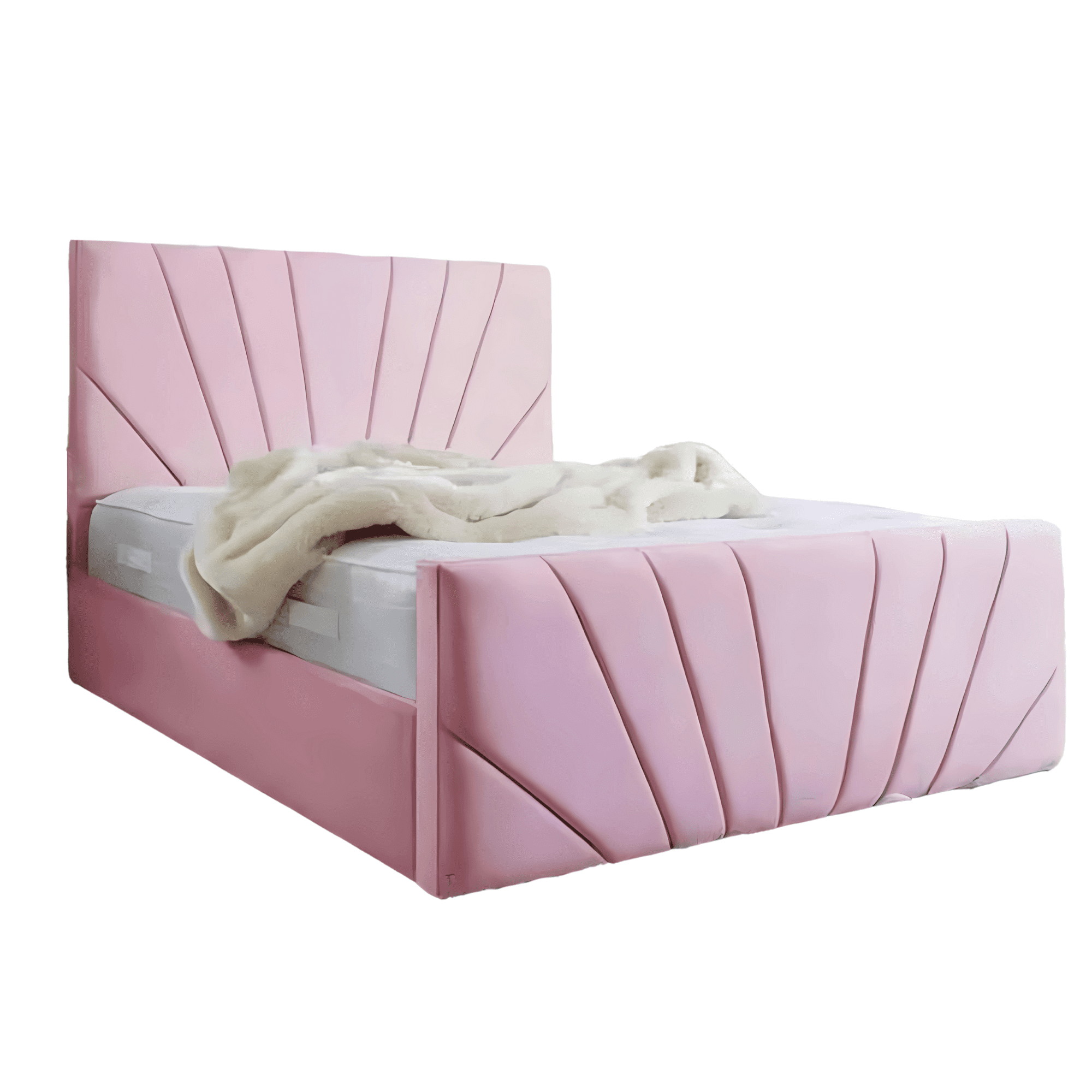 Mueblart - Base De Cama Doble Respaldo King Felpa Palo Rosa
