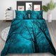 thumbnail image 1 of Black Cat Skull Forest Print Quilt Duvet Cover Set Doona Cover Bedclothes3-Piece Bedding Set, 1 of 4