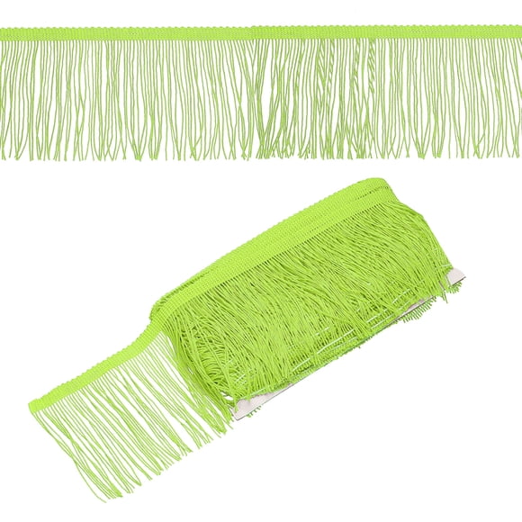 Uxcell Fleco Adorno, Yardas en Adorno de Flecos para Cortina Tela de Borlas para Sofá Verde 3.94"
