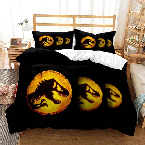 v2514 Bed Sheets Jurassic Park Bedding Set Cartoon Kids Duvet Cover Set Pillowcase Queen King Double Bed Home Dropshipping King Size Bedding Set 3-Piece Bedding Set (1 Duvet Cover + 2 Pillow Shams) Be