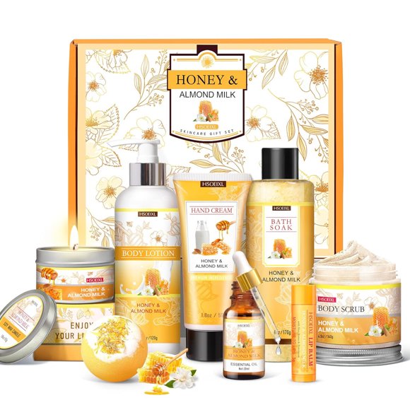 Set Spa HSOEIXL Honey Almond Milk 9 piezas Cuidado Corporal
