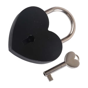 Magideal - Amor En Forma De Corazón Candado Decoración Mini Pequeño Multicolor Mini Cerradura Cerradura En Forma De Corazón Cerradura De Llave Para El Hogar Negro